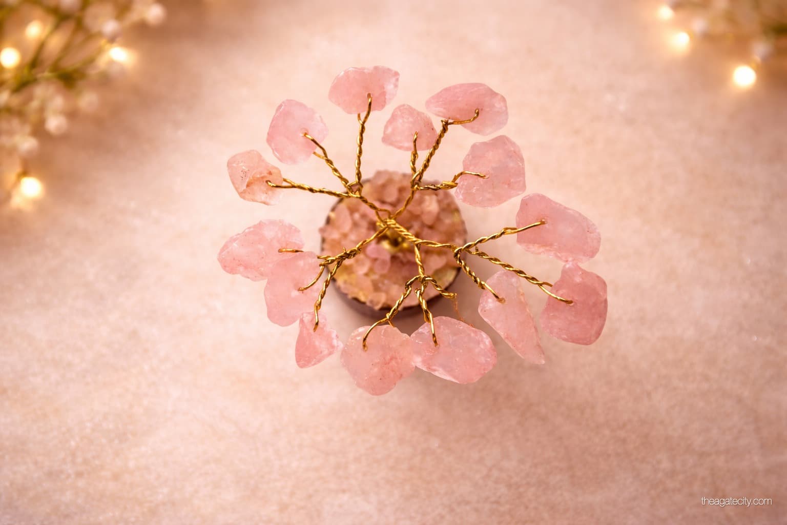 Rose Quartz Crystal Tree 15 Beads | Decor Gift  - Amethyst - 2