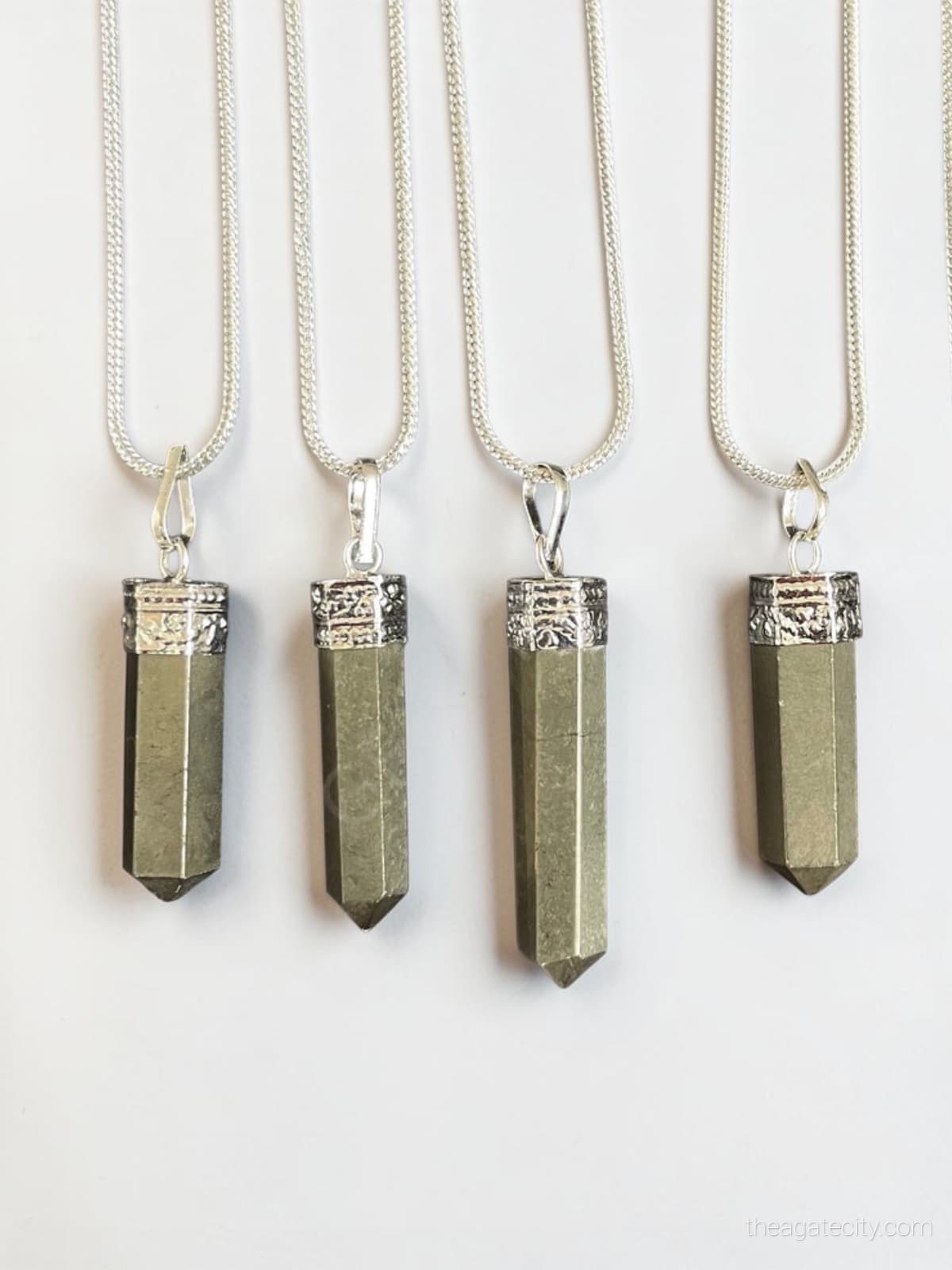 Pyrite Pendant Necklace | Natural Gold Stone Pendant | Handmade Gemstone Pendant - 1