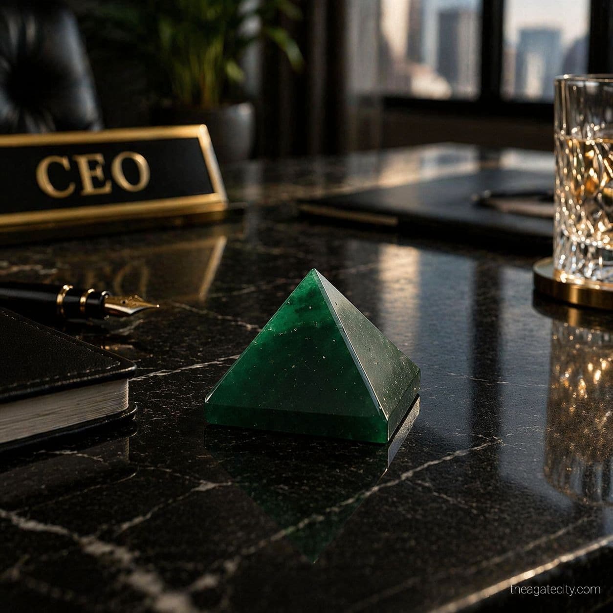 Natural Green Jade Pyramid - Polished Gemstone  - 150-200 - 3