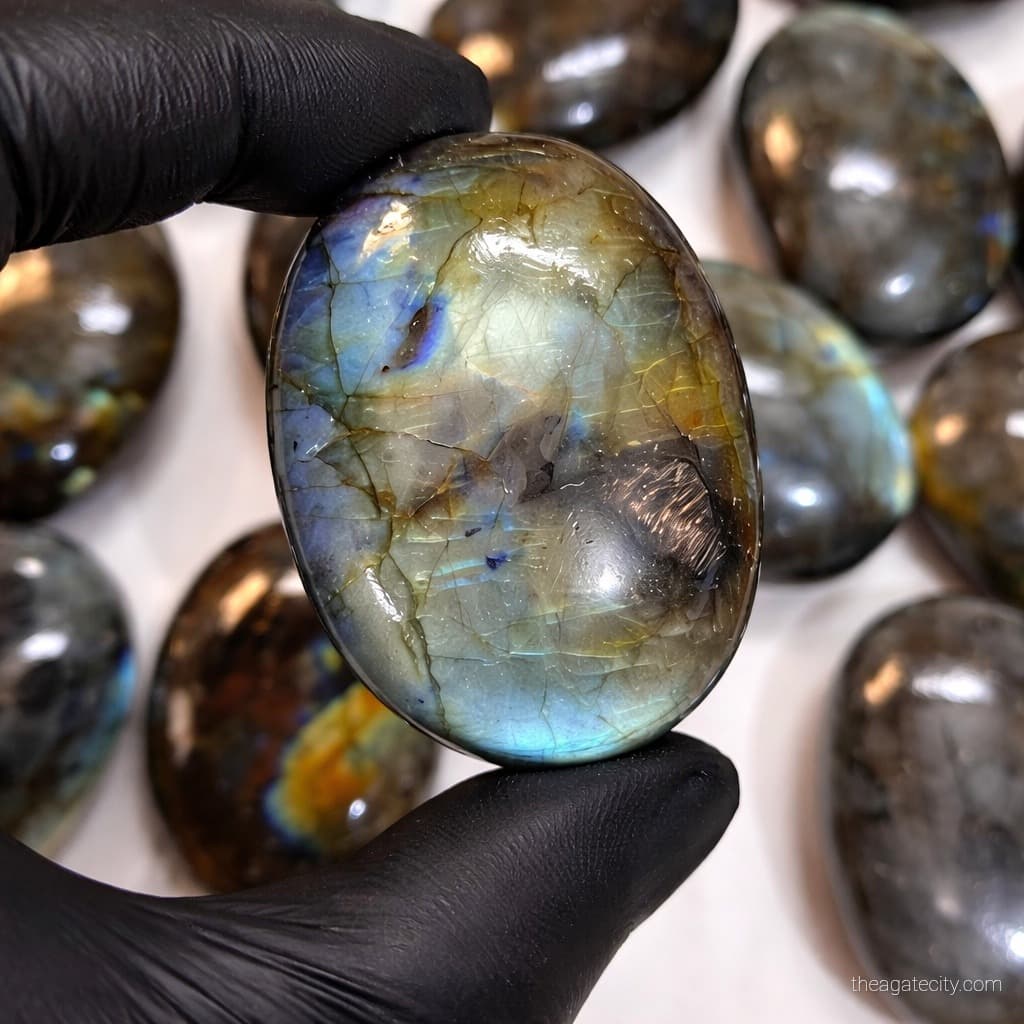 Labradorite Palm Stone | Natural Polished Crystal | Unique Gift - 1