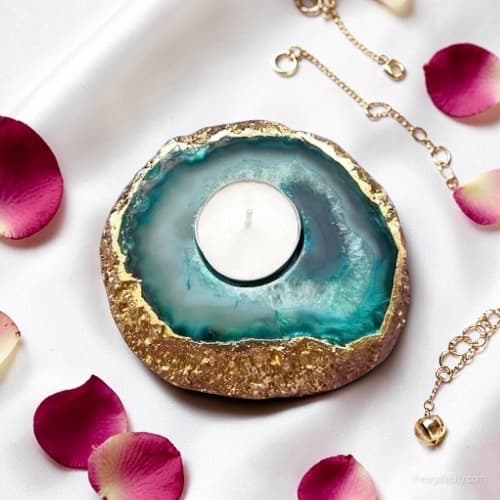 Crystal Agate Candle Holder  - 4 Inch - 2