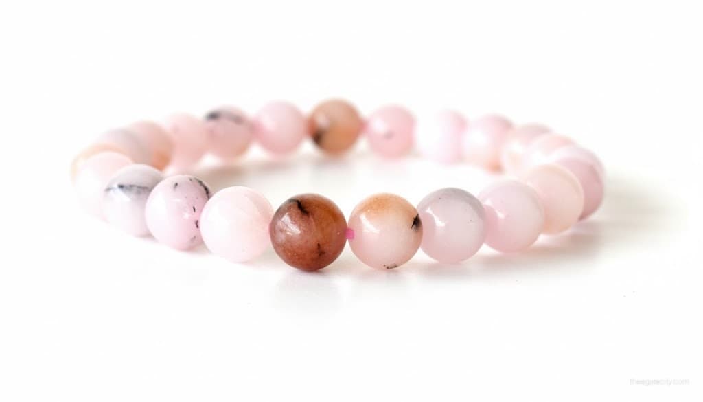 Natural Pink Opal Stone Beads 8 Mm Size Bracelet