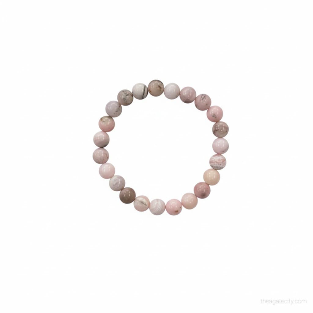 Natural Pink Opal Stone Beads 8 Mm Size Bracelet - 2