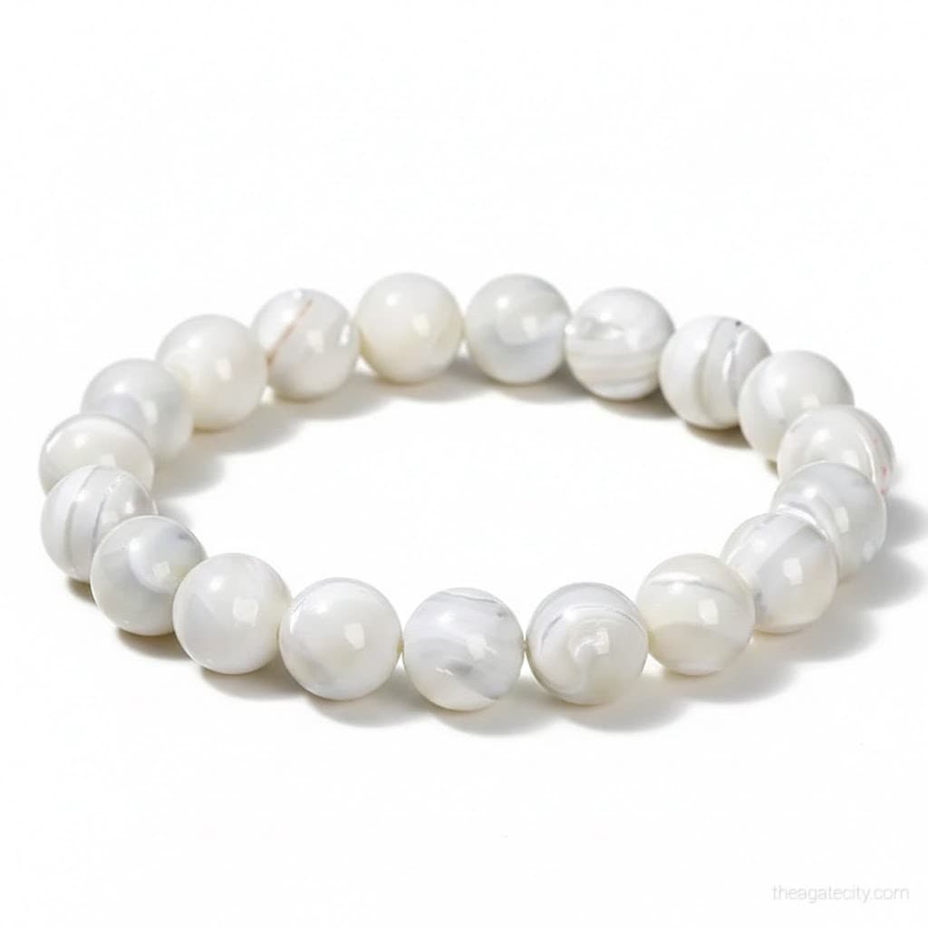 Mother of Pearl Beads Stretchable Bracelet 8MM Size