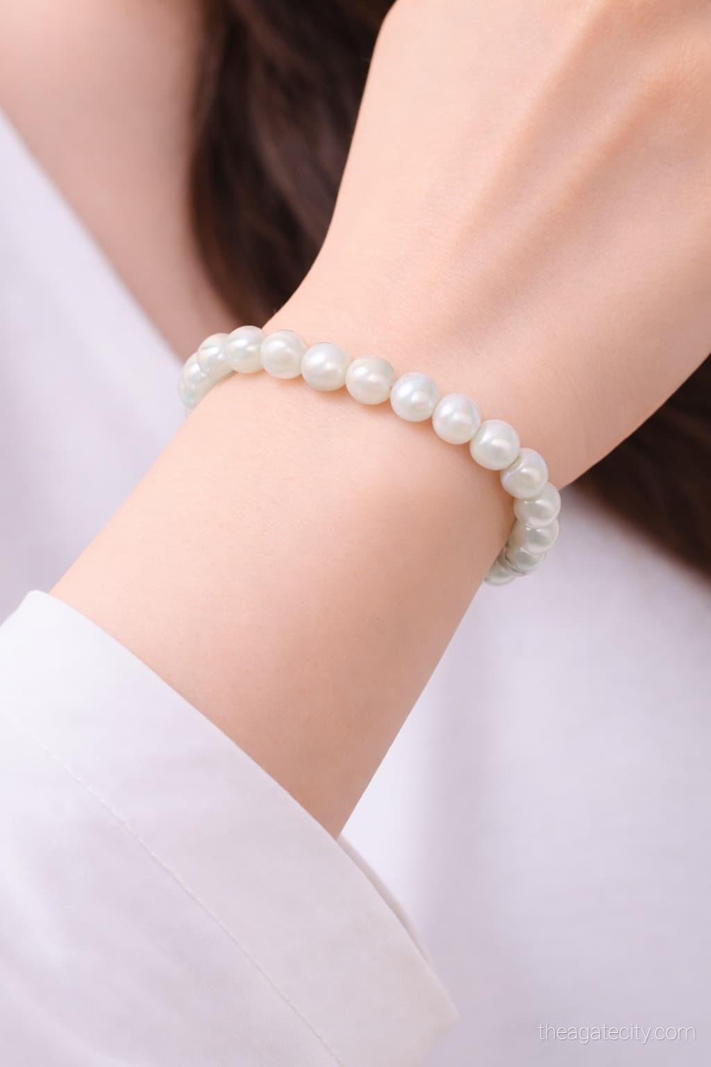 Mother of Pearl Beads Stretchable Bracelet 8MM Size - 2