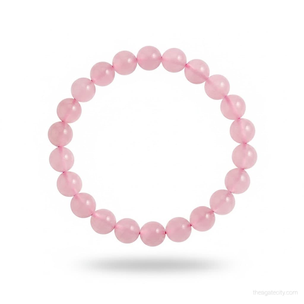 Natural Rose Quartz Stone 8 Mm Size Bracelet