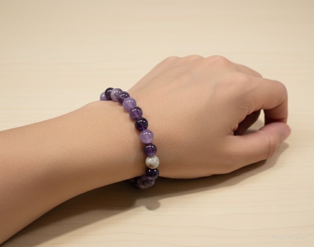 Natural Amethyst Beaded Bracelet