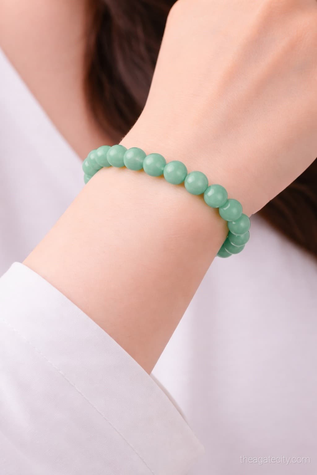 Natural Amazonite Beads Stretchable Bracelet