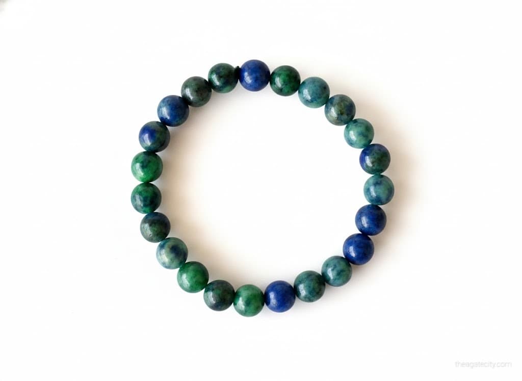 Natural Azurite Stone Beads 8Mm Size Bracelet