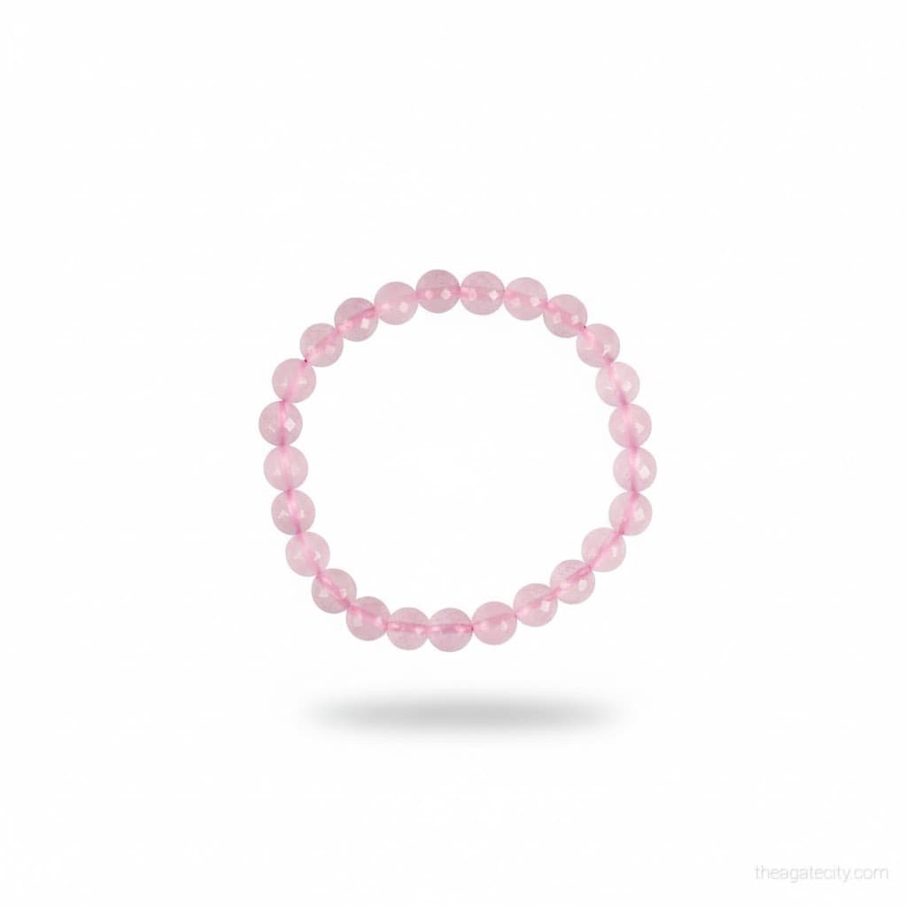 Natural Rose Quartz Faceted Size 8 Mm Bracelet