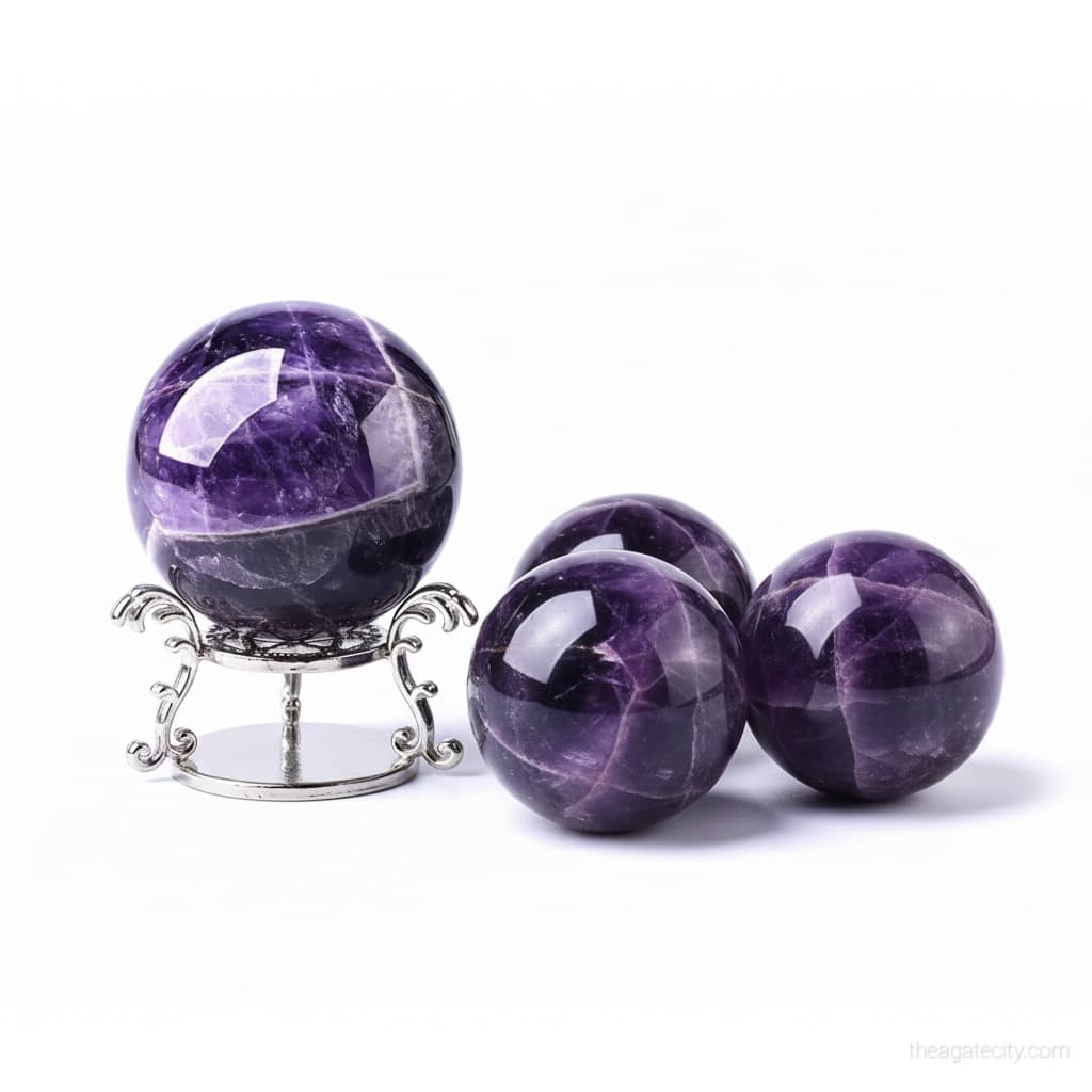 Natural Amethyst Crystal Stone Polished Crystal Ball - 2