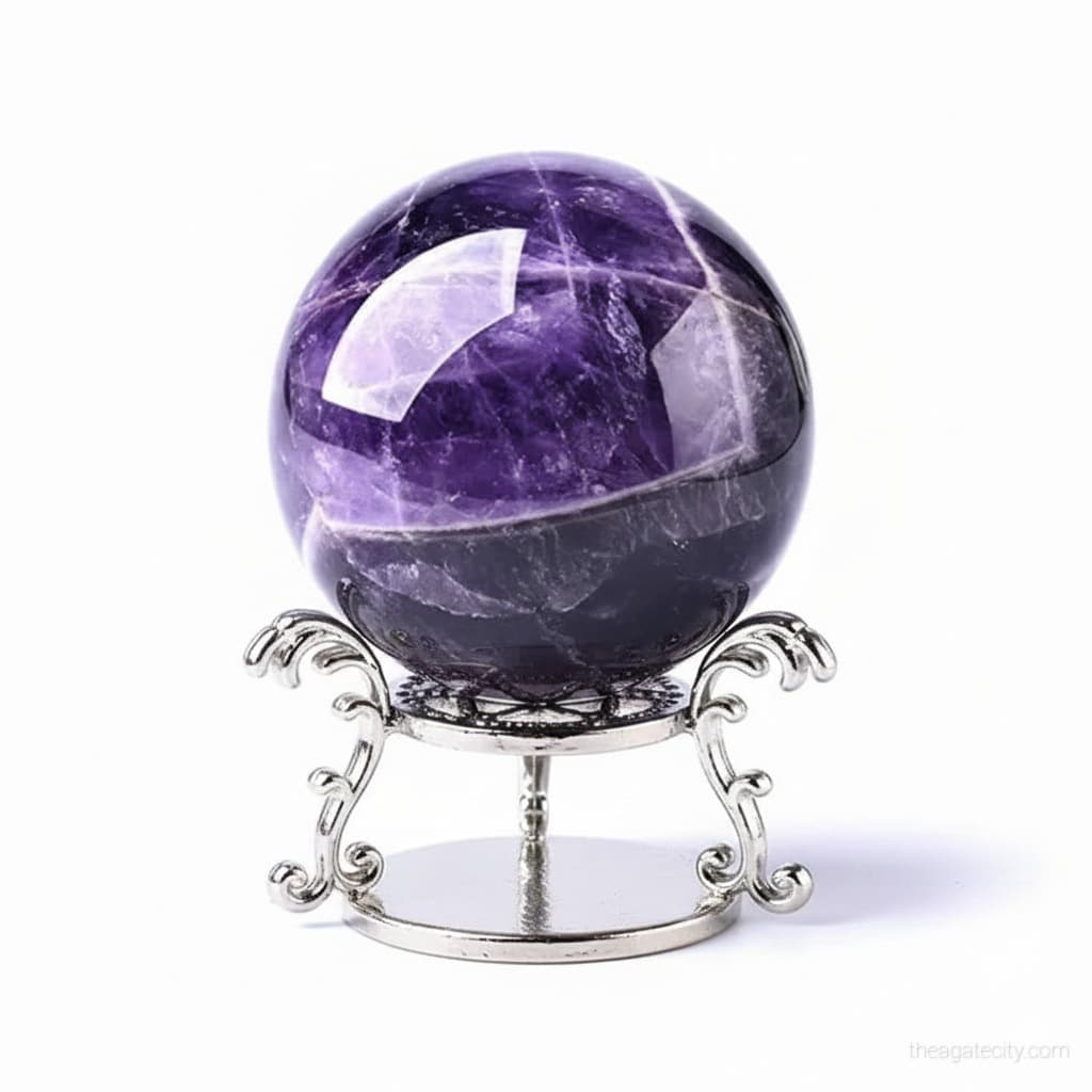 Natural Amethyst Crystal Stone Polished Crystal Ball - 3