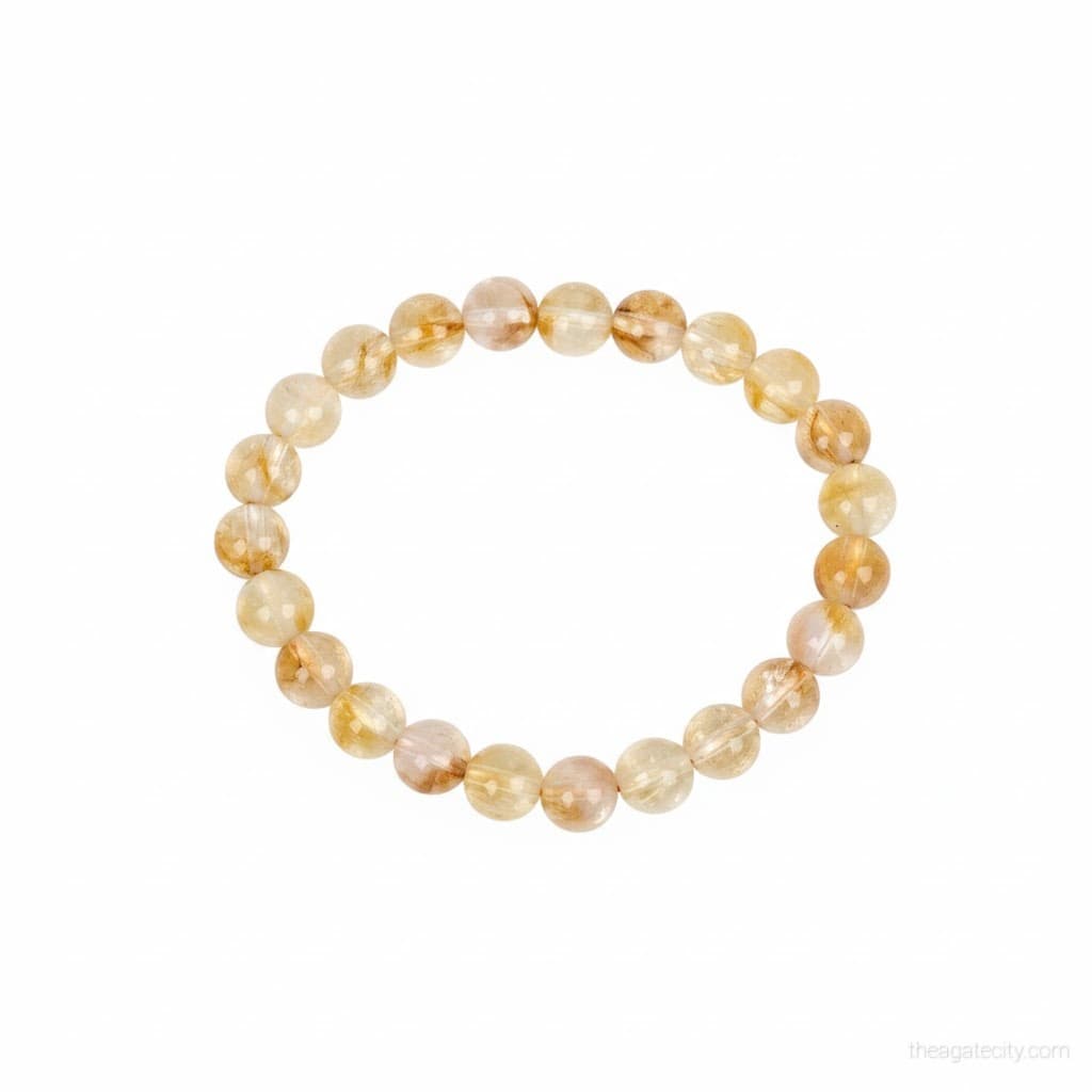 Natural Citrine Beads Stretchable Bracelet