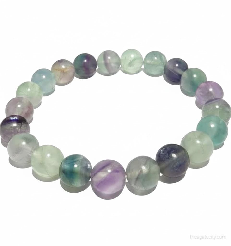 Natural Multi Fluorite Stretchable Beads Bracelet - 2