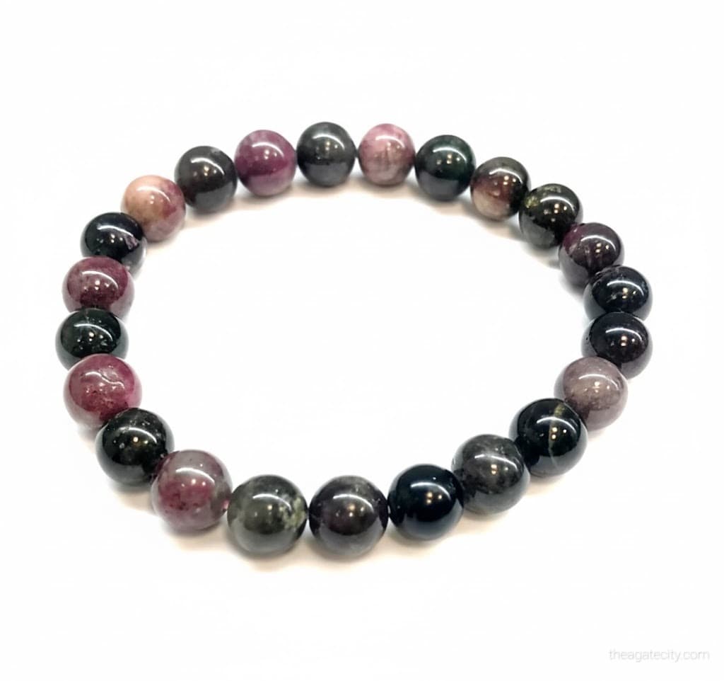 Natural Multi Tourmaline Stone 8 Mm Size Bracelet - 2