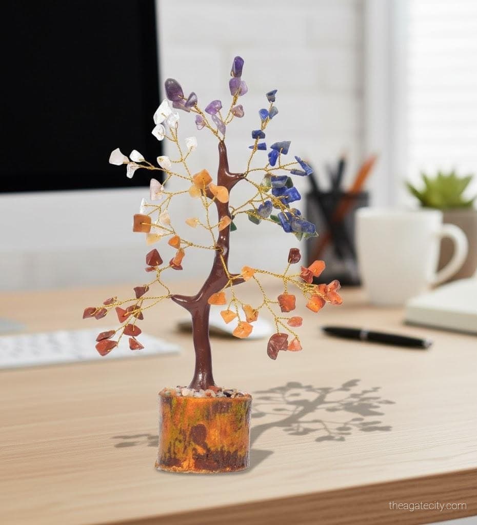 Seven Chakra Crystal Small Tree 60 Beads