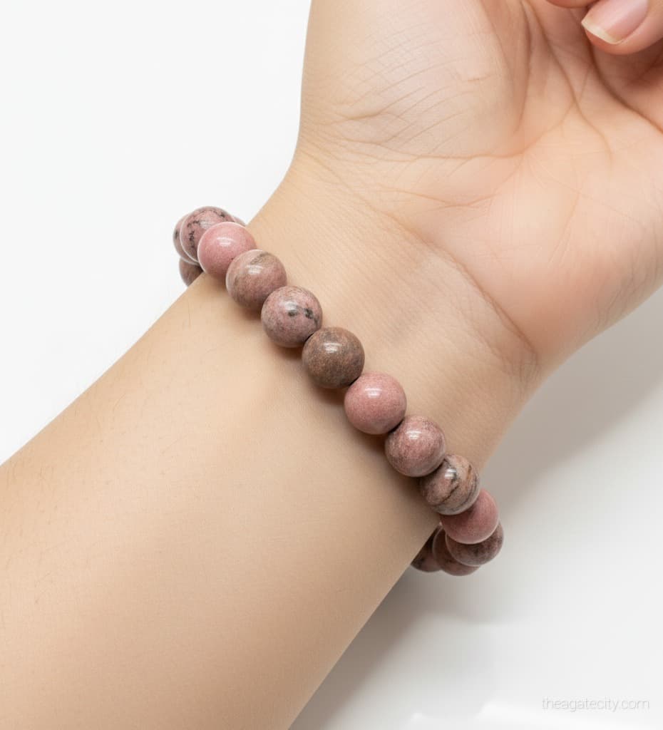 Rhodonite Round Stone Bracelet