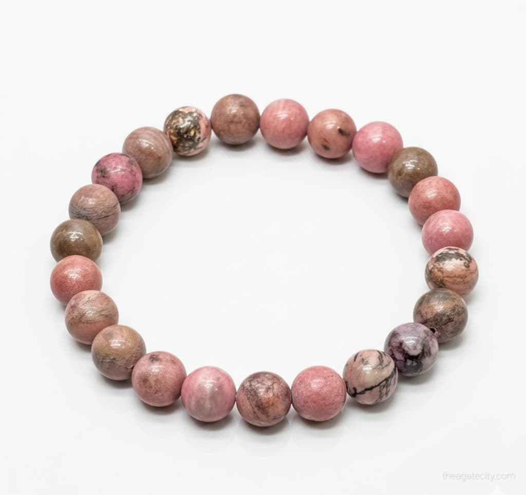Rhodonite Round Stone Bracelet - 3