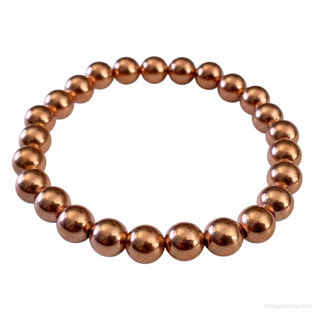 Natural Copper Beads 8 Mm Size Bracelet
