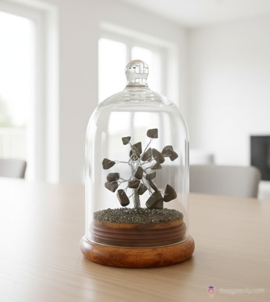 Natural Pyrite Stone Dome Tree - 3