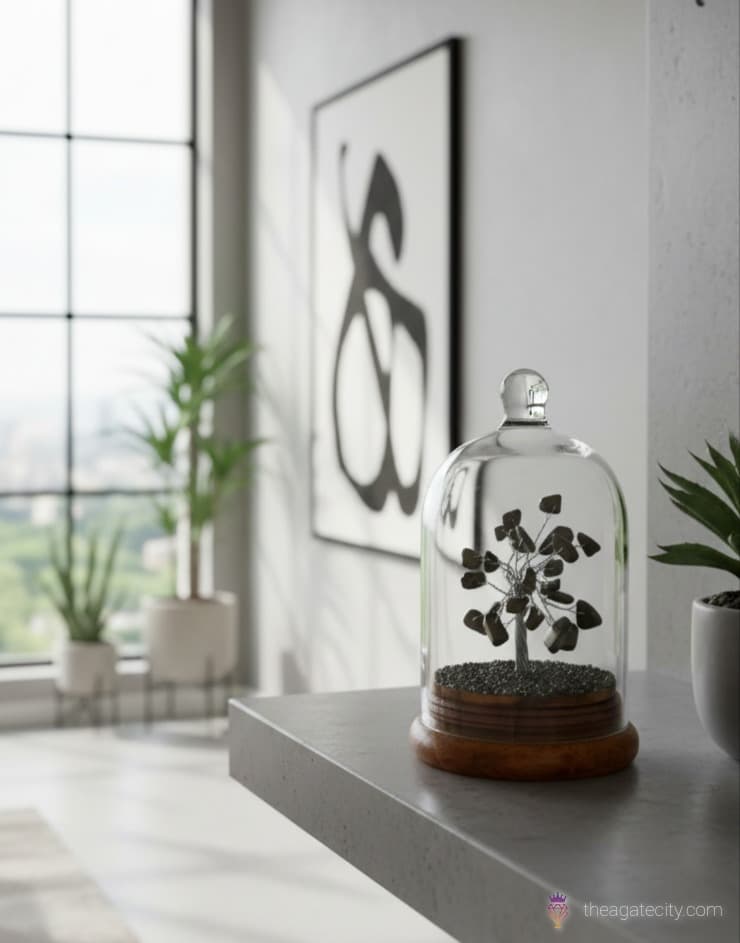 Natural Pyrite Stone Dome Tree - 4