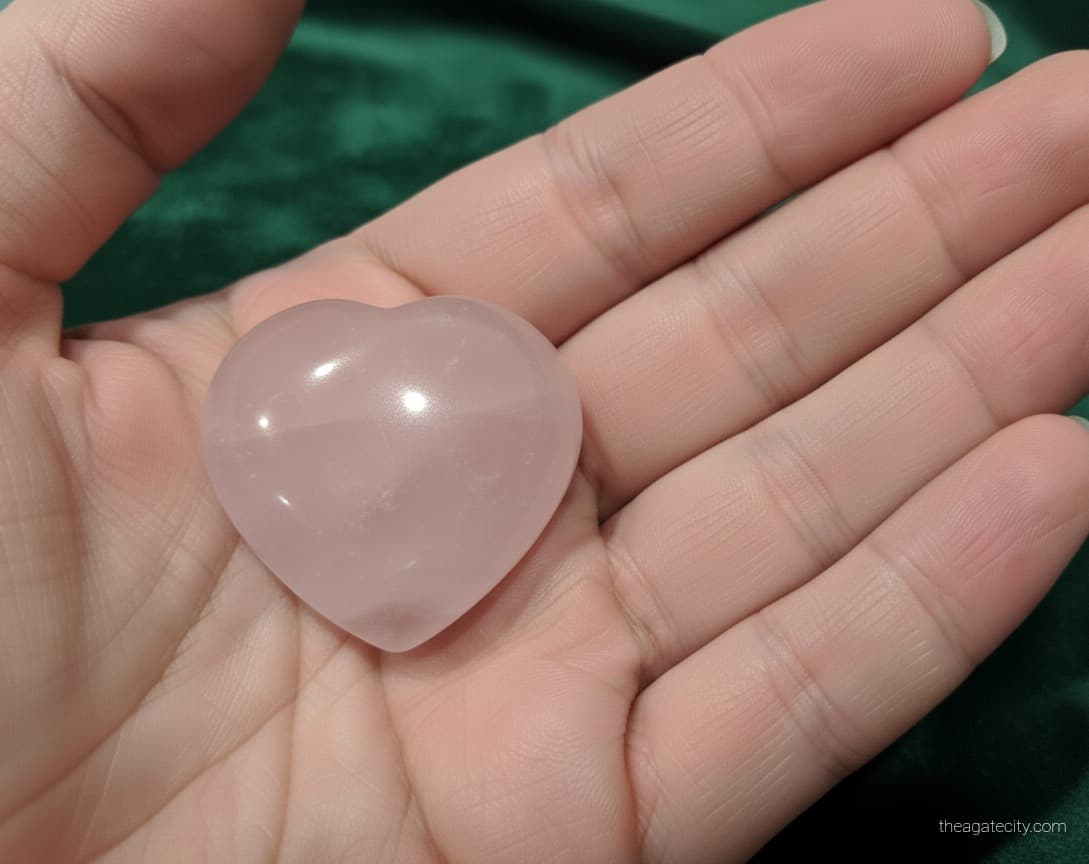 Rose Quartz Crystal Heart - 2