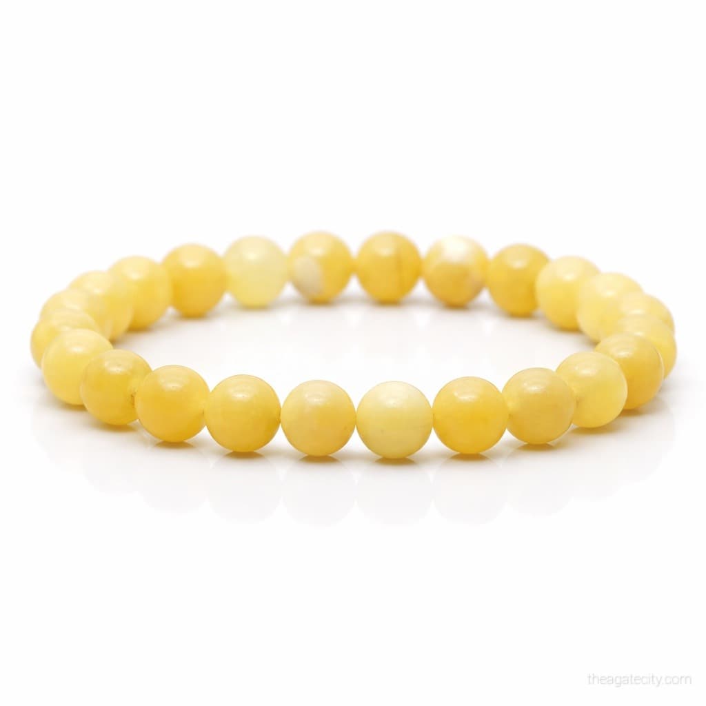 Natural Calcite 8MM Smooth Round Beads Bracelet