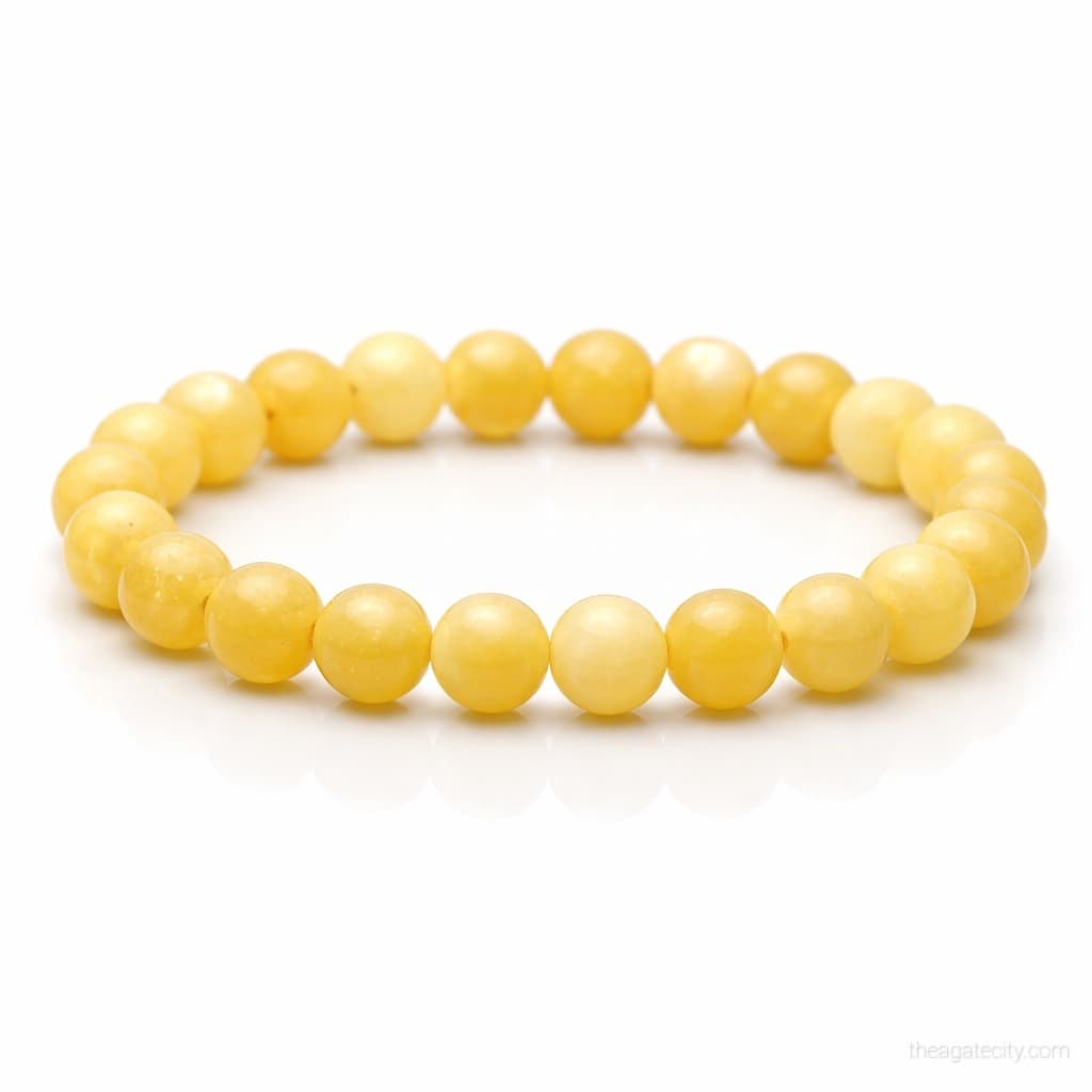 Natural Calcite 8MM Smooth Round Beads Bracelet - 2