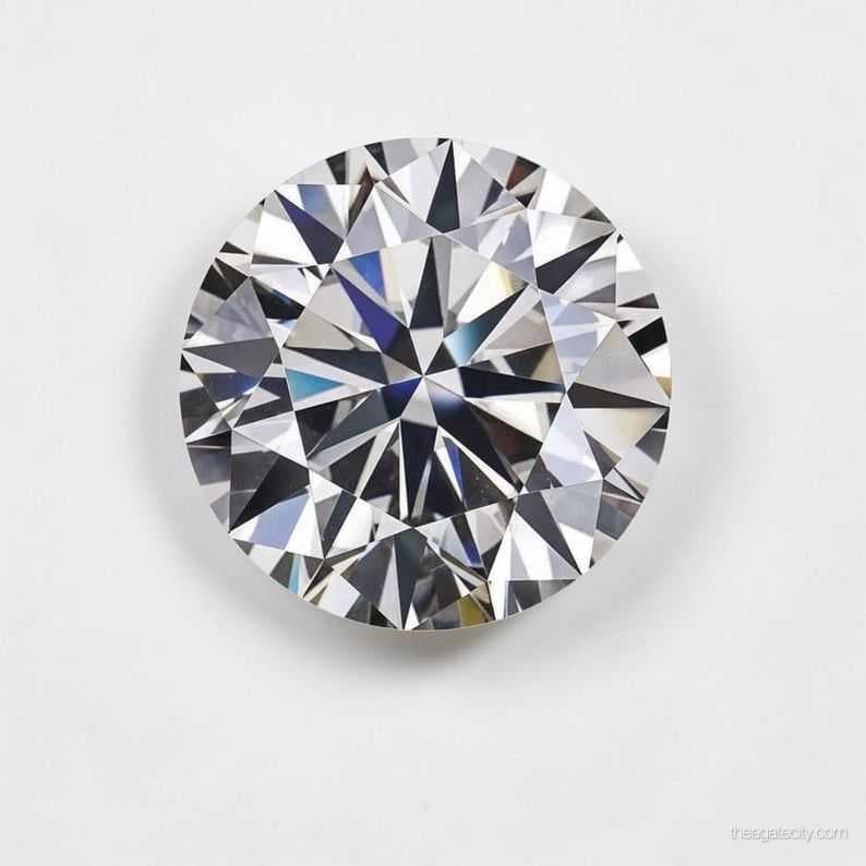 White Diamond Premium Moissanite Round Exceptional Fire & Sparkle