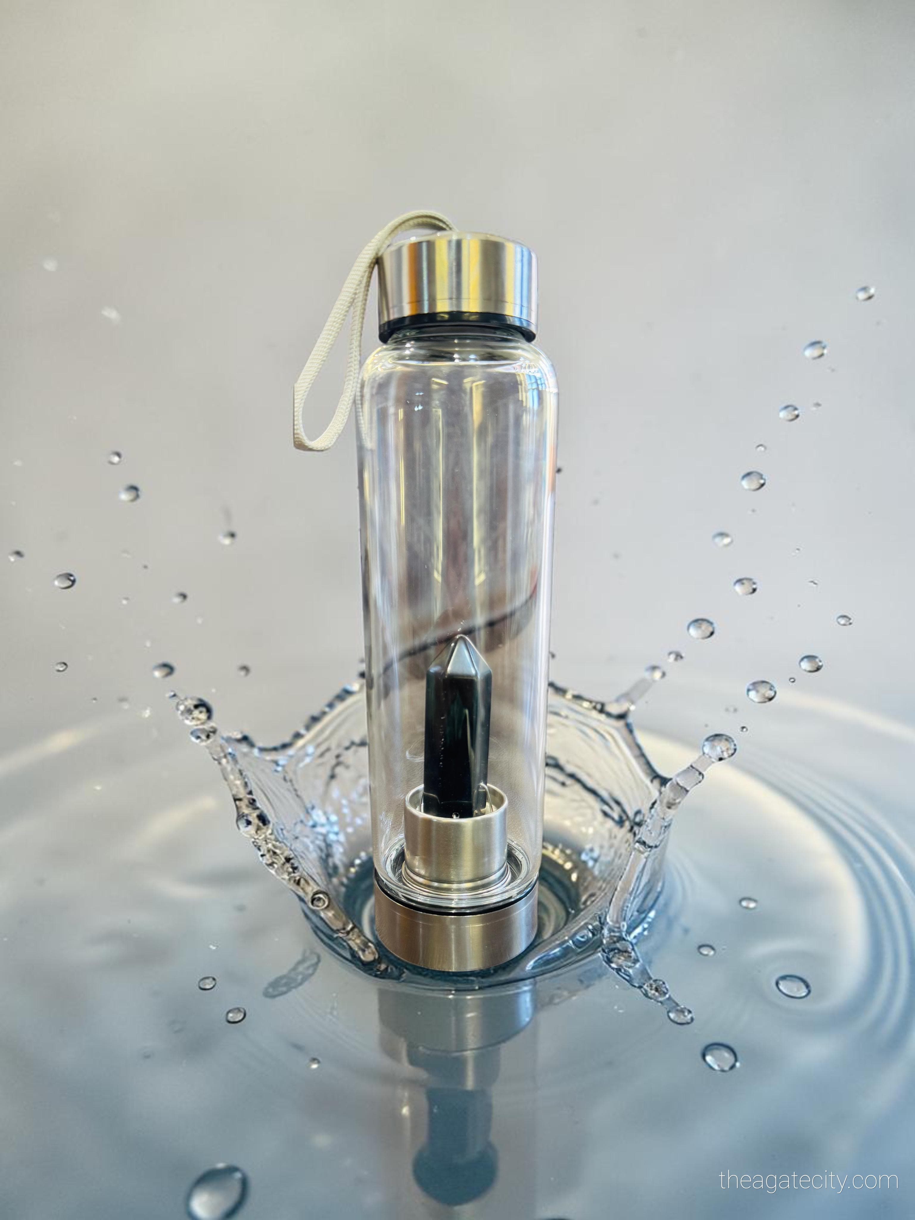 Crystal Water Bottle | Gemstone Bottle | Bottle With Crystal Point - 2