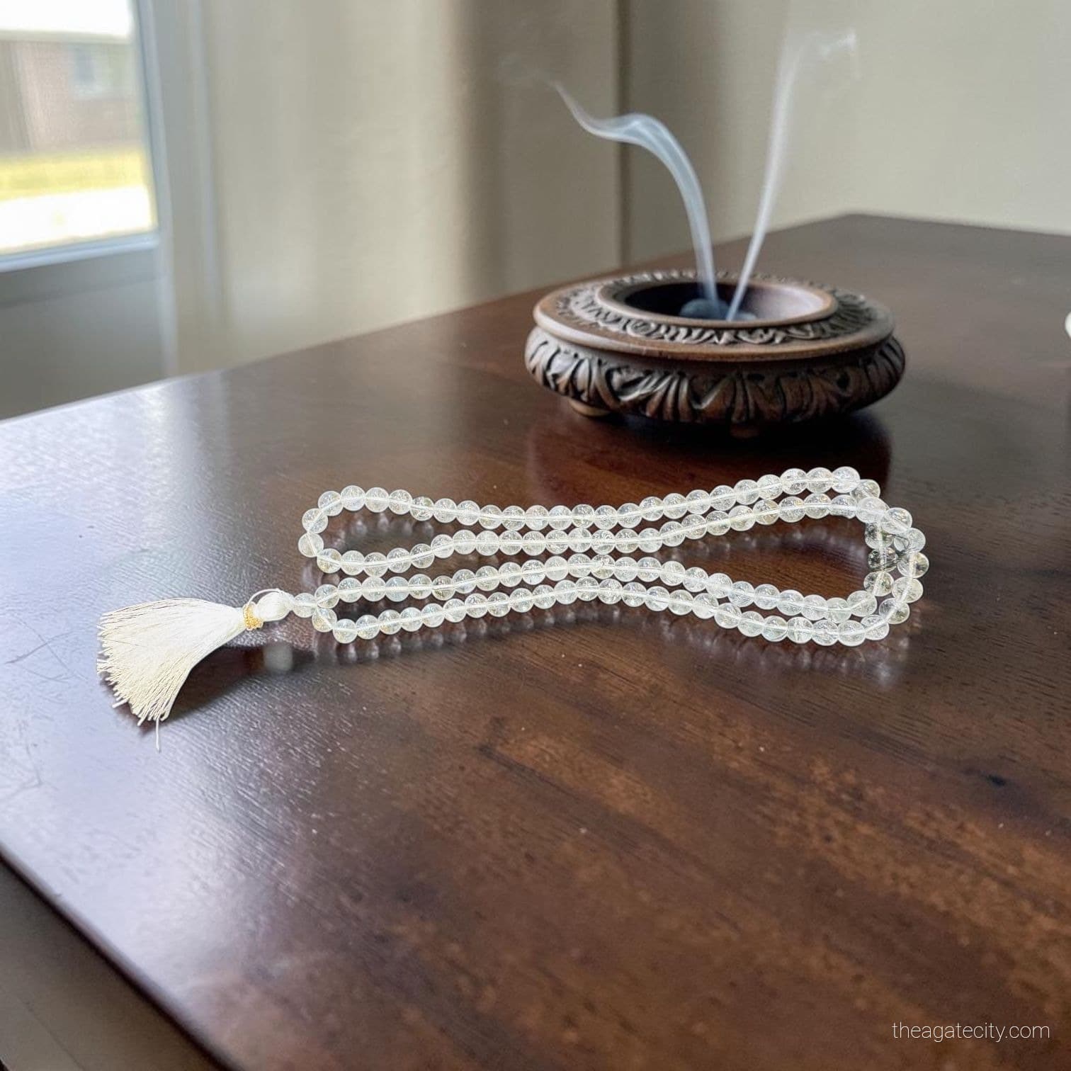 Clear Quartz Japa Mala | Natural Certified Quartz Handmade - 2