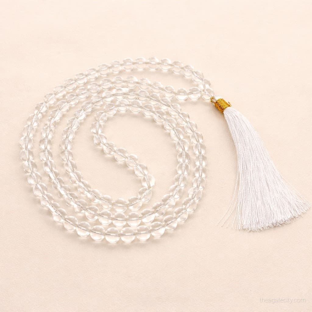 Clear Quartz Japa Mala | Natural Certified Quartz Handmade - 3