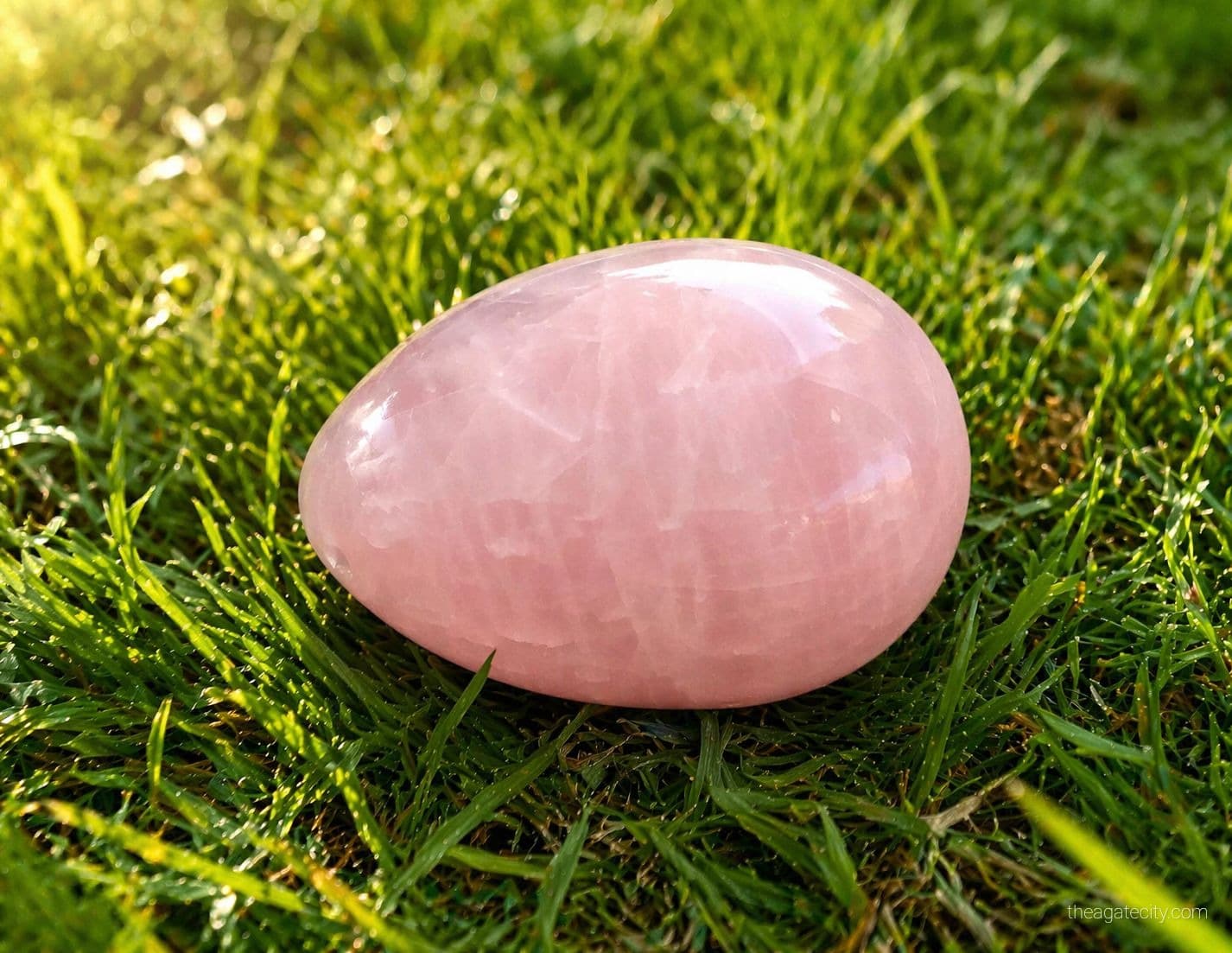 ROSE Quartz Stone Egg Natural Crystal Polished - 3