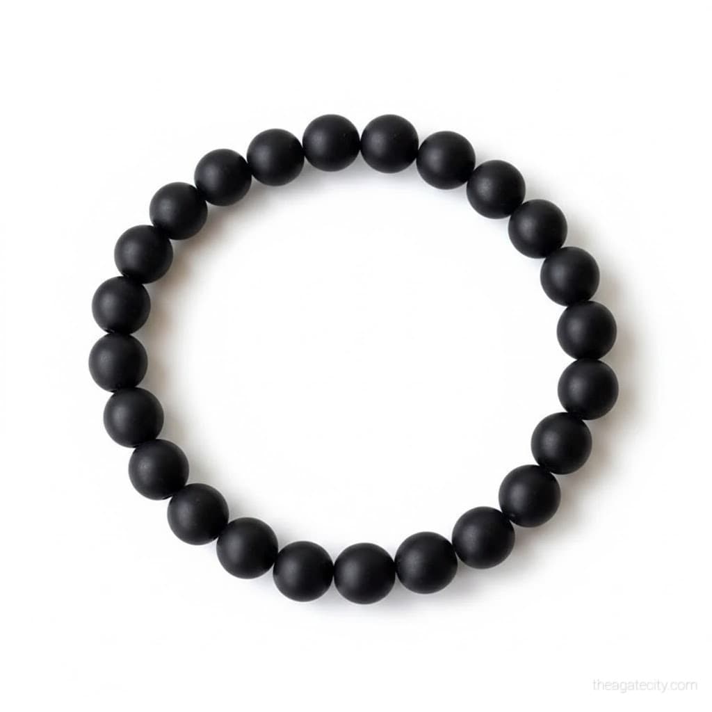 Natural Shungite Stone Beads 8 Mm Size Bracelet - 2