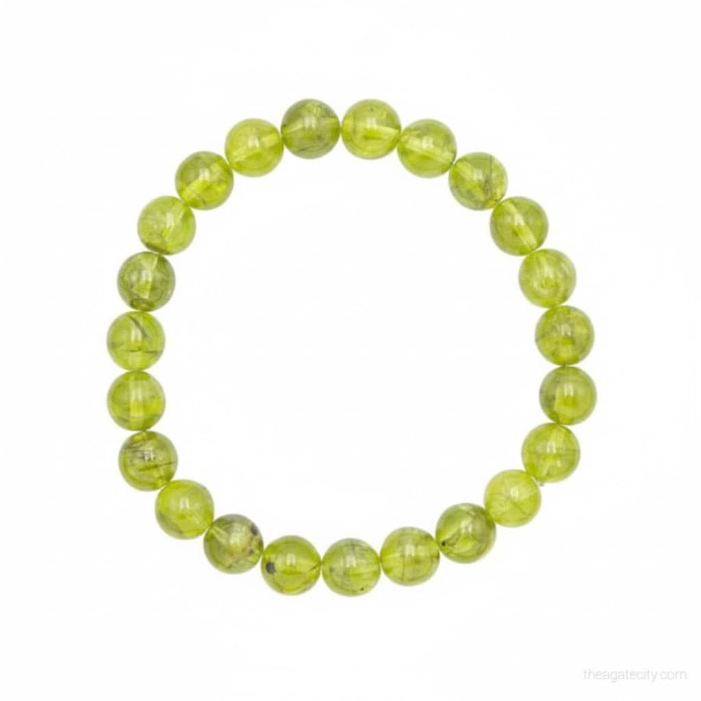 Peridot Stone Beads 8 Mm Size Bracelet - 2