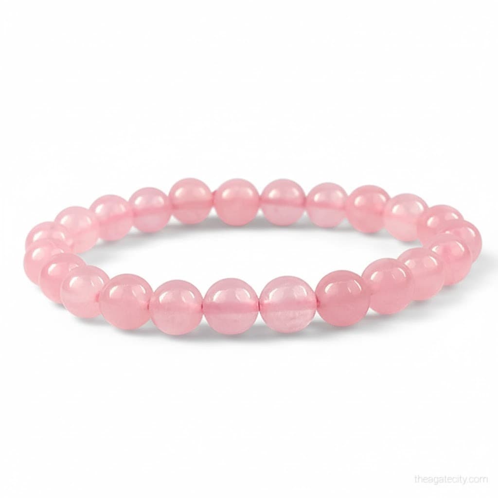 Natural Rose Quartz Stone 8 Mm Size Bracelet - 1