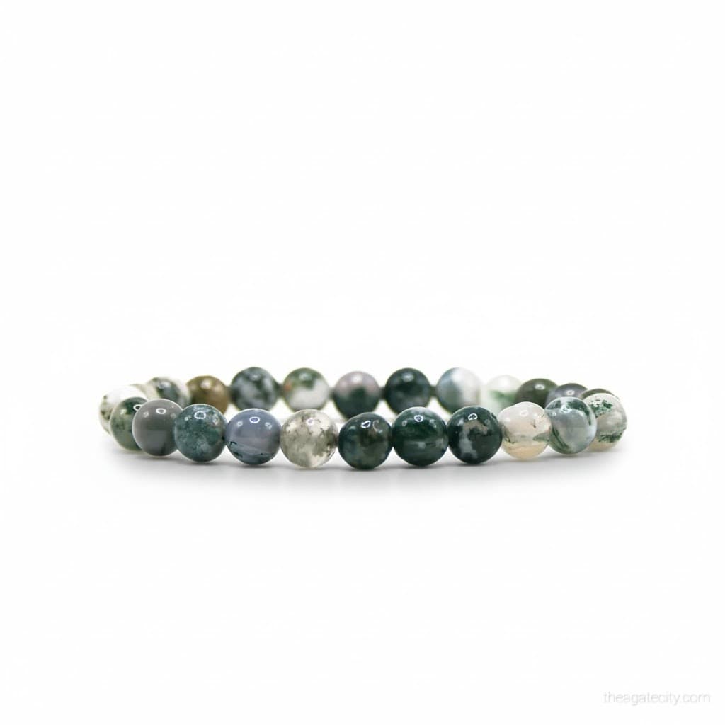 Natural Tree Agate Stone Beads 8 Mm Size Bracelet - 1
