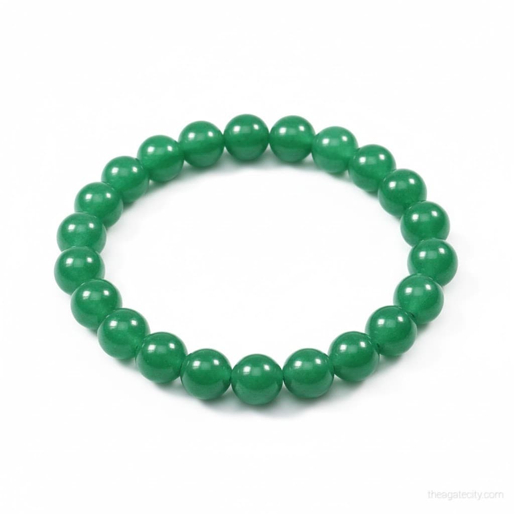 Natural Green Jade Beads Size 8 Mm Bracelet - 1