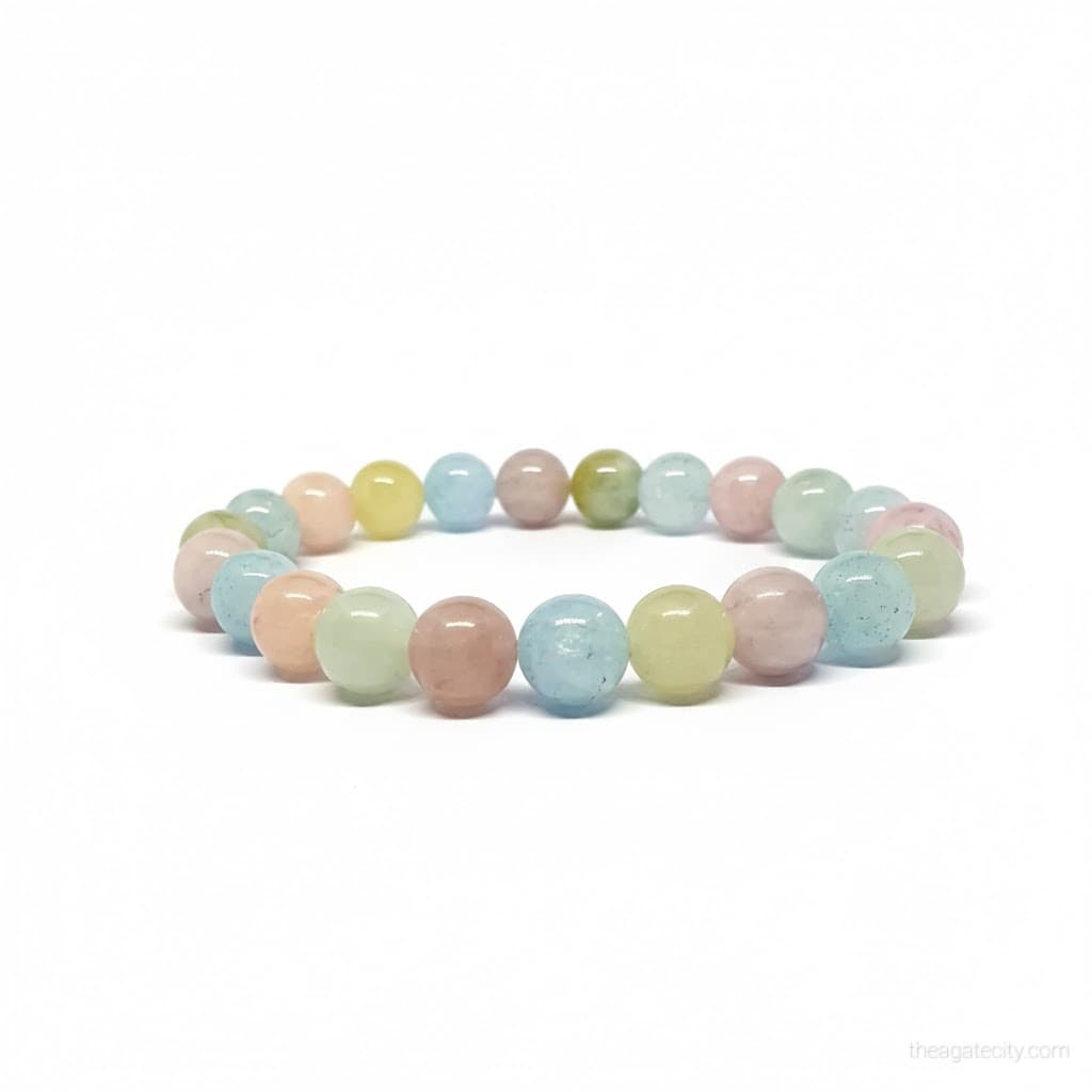 Natural Morganite Stone Bead 8 Mm Size Bracelet - 1