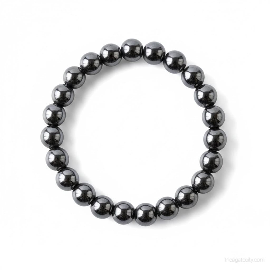 Hematite Stone Beads 8 Mm Bracelet - 2