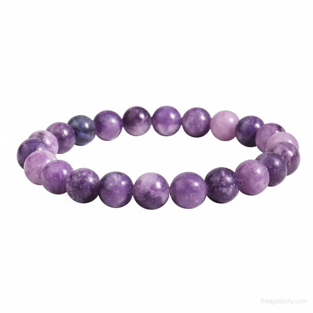Natural Lepidolite Stone 8 Mm Size Bracelet - 1