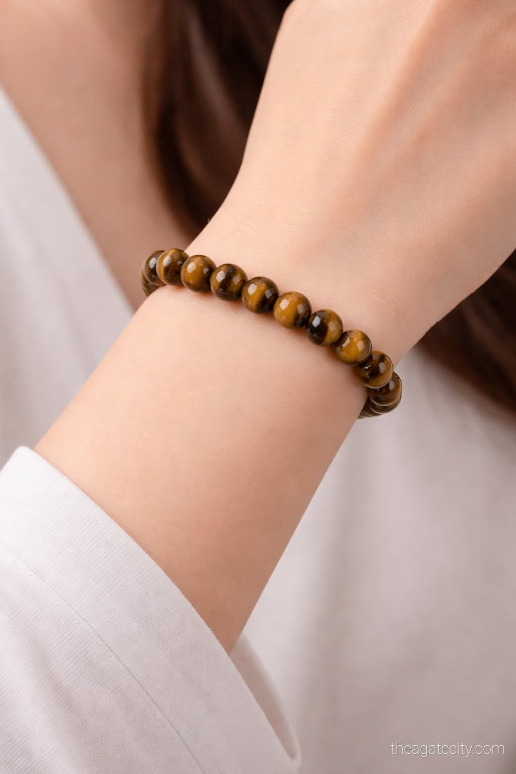 Tiger Eye Round Beads Size 8 Mm Bracelet - 3