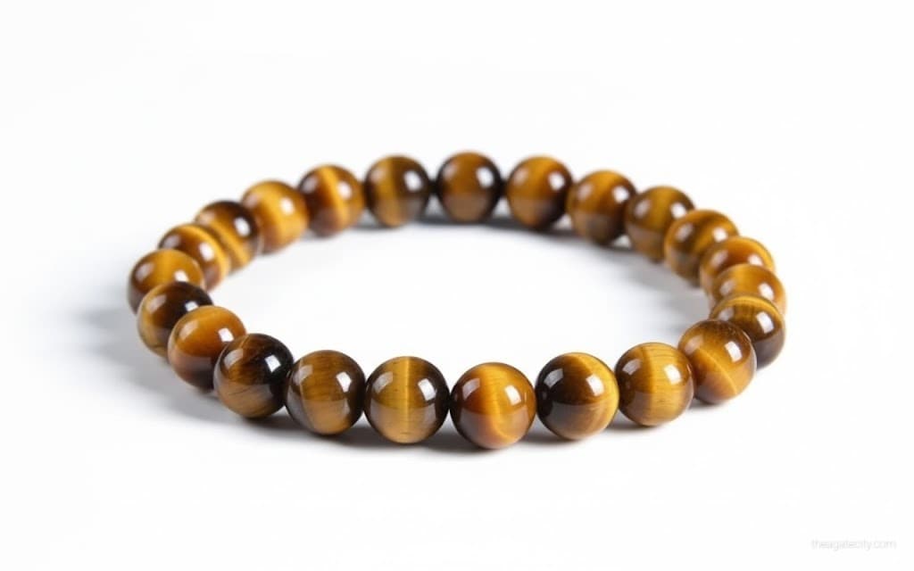 Tiger Eye Round Beads Size 8 Mm Bracelet - 1