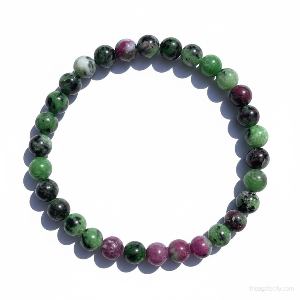 Natural Ruby Fuchsite Stone Beads 8 Mm Size Bracelet - 2